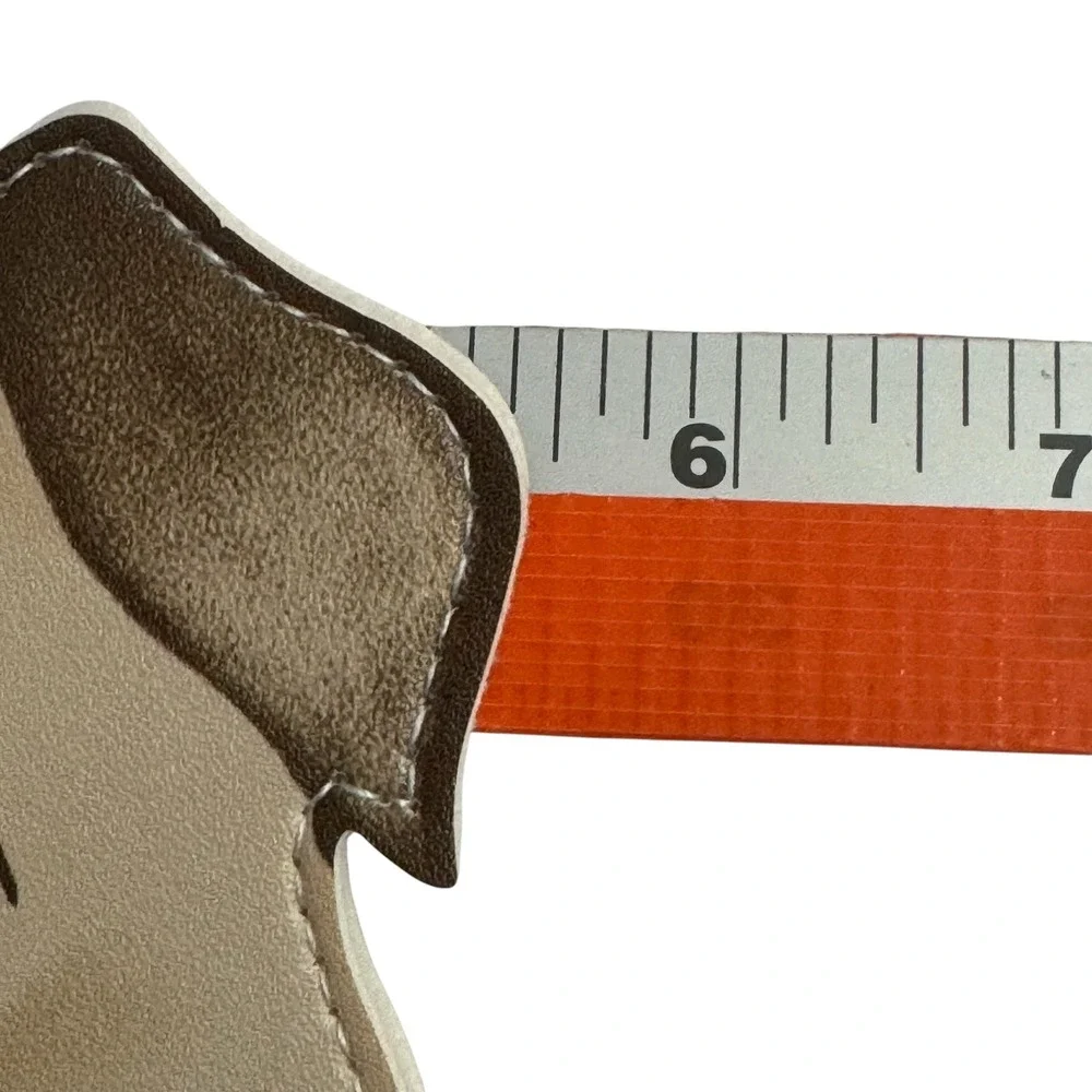 Molly & Rex Pug Dog Zippered Pouch Coin Purse Key Ring Tan Bow Tie NEW with FLAW